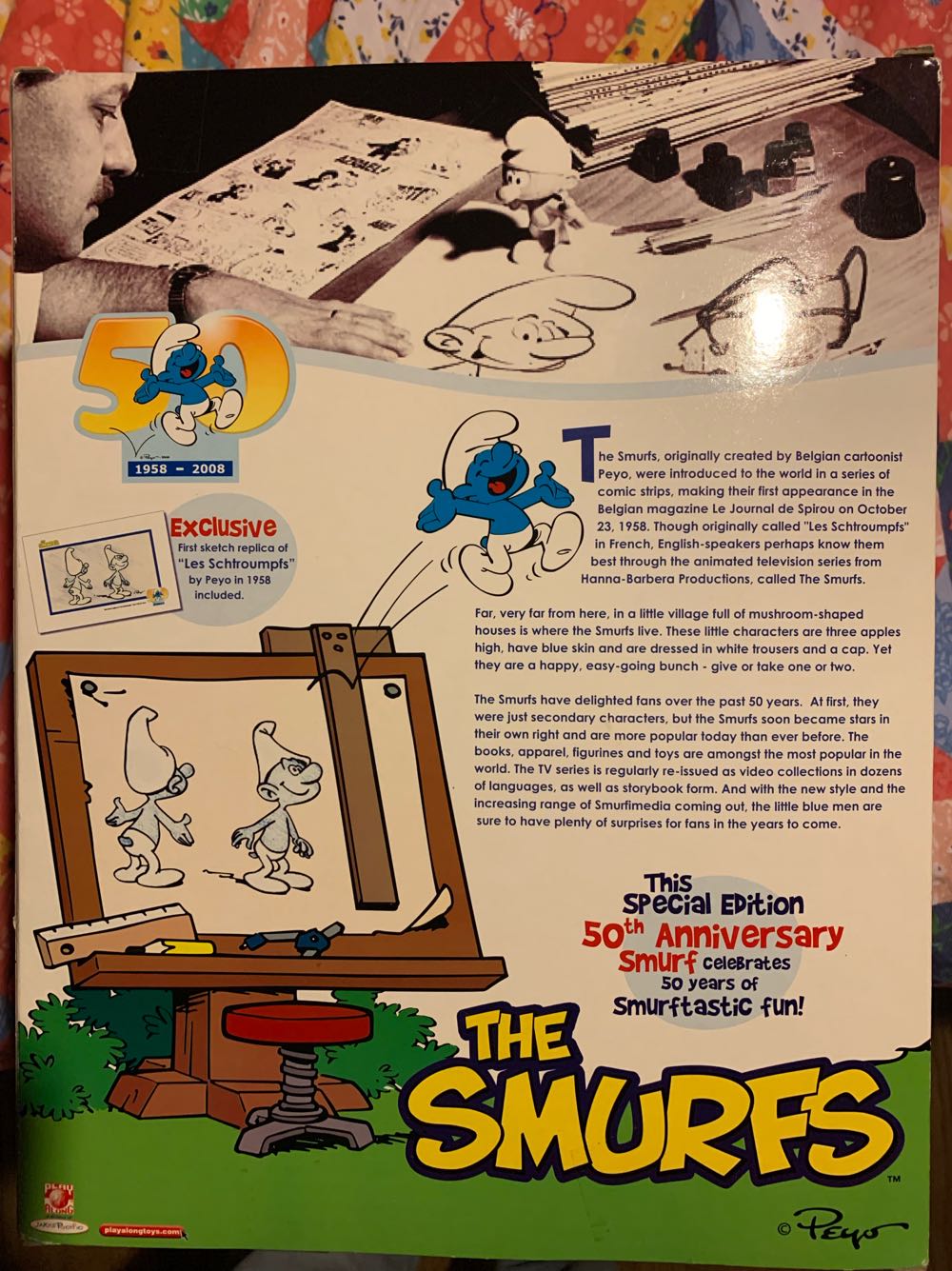 Smurfs 50th Anniversary Plush With Sound And Collector Figure - Playalongtoys action figure collectible [Barcode 687203332116] - Main Image 3