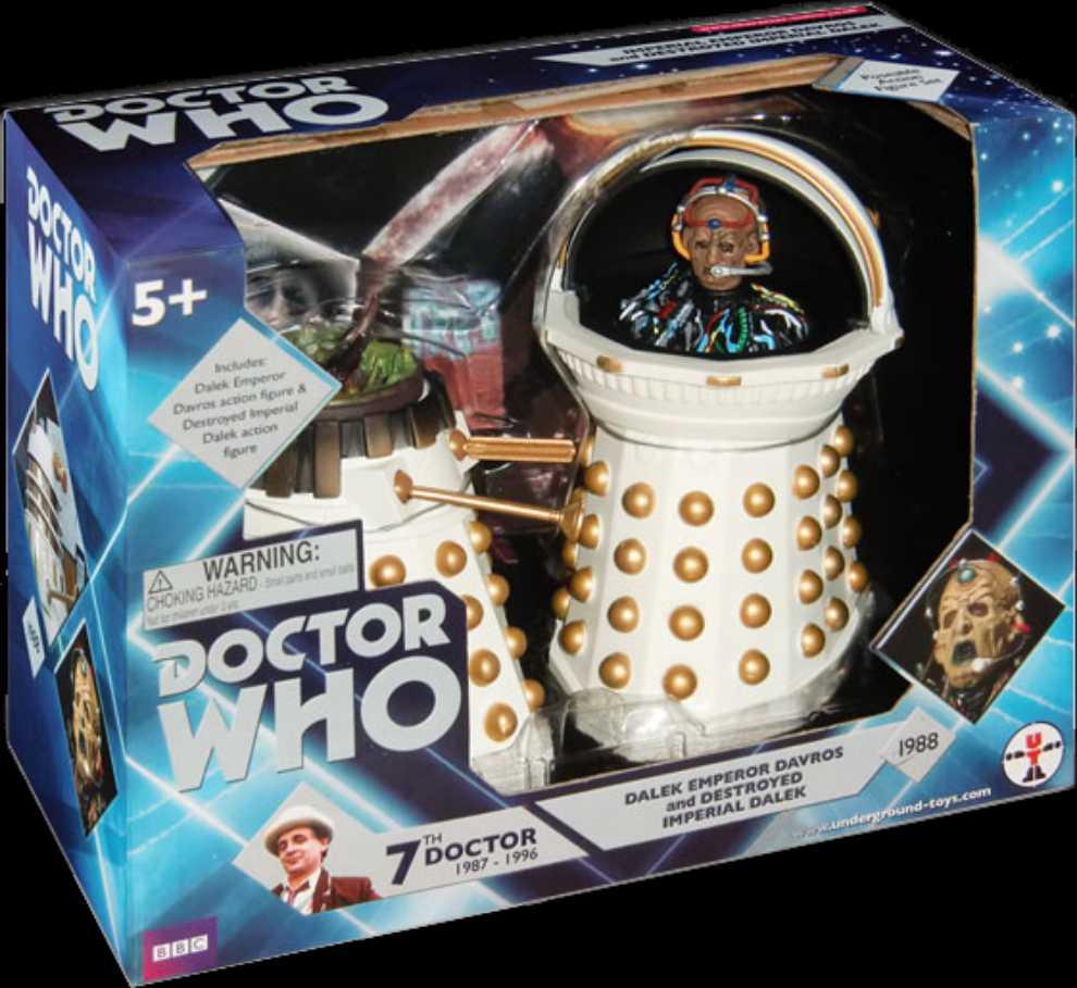 7th Doctor - Remembrance of the Daleks - Dalek Emperor Davros and Destroyed Imperial Dalek - Character Options (Doctor Who) action figure collectible [Barcode 5029736039608] - Main Image 2