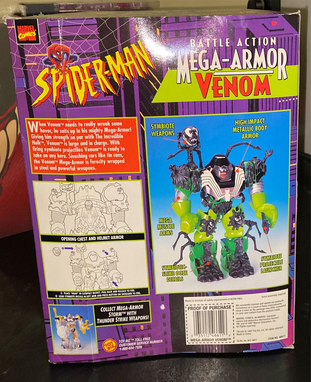 Battle Action Mega Armor Venom Action Figure Toy Biz - Toybiz Marvel (MARVEL) action figure collectible [Barcode 035112466116] - Main Image 3