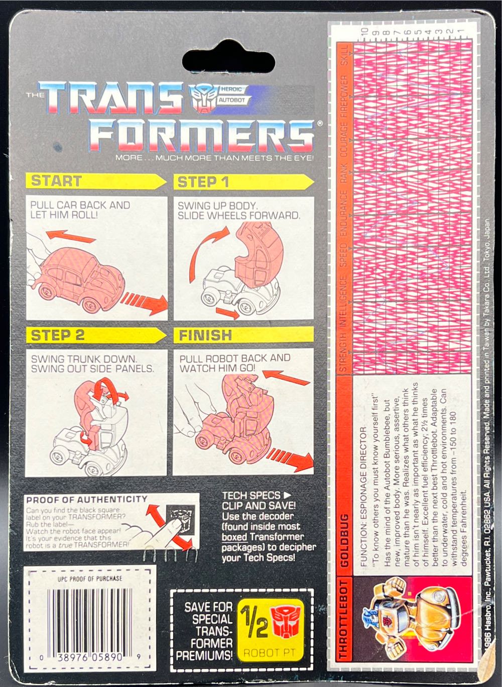 Goldbug w/ Skywarp Decoy (Red) - Hasbro (Generation 1) action figure collectible [Barcode 038976058909] - Main Image 2