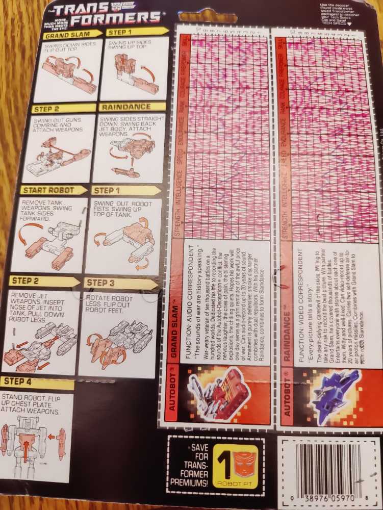 Grand Slam and Raindance  (Generation 1 Reissue) action figure collectible - Main Image 3