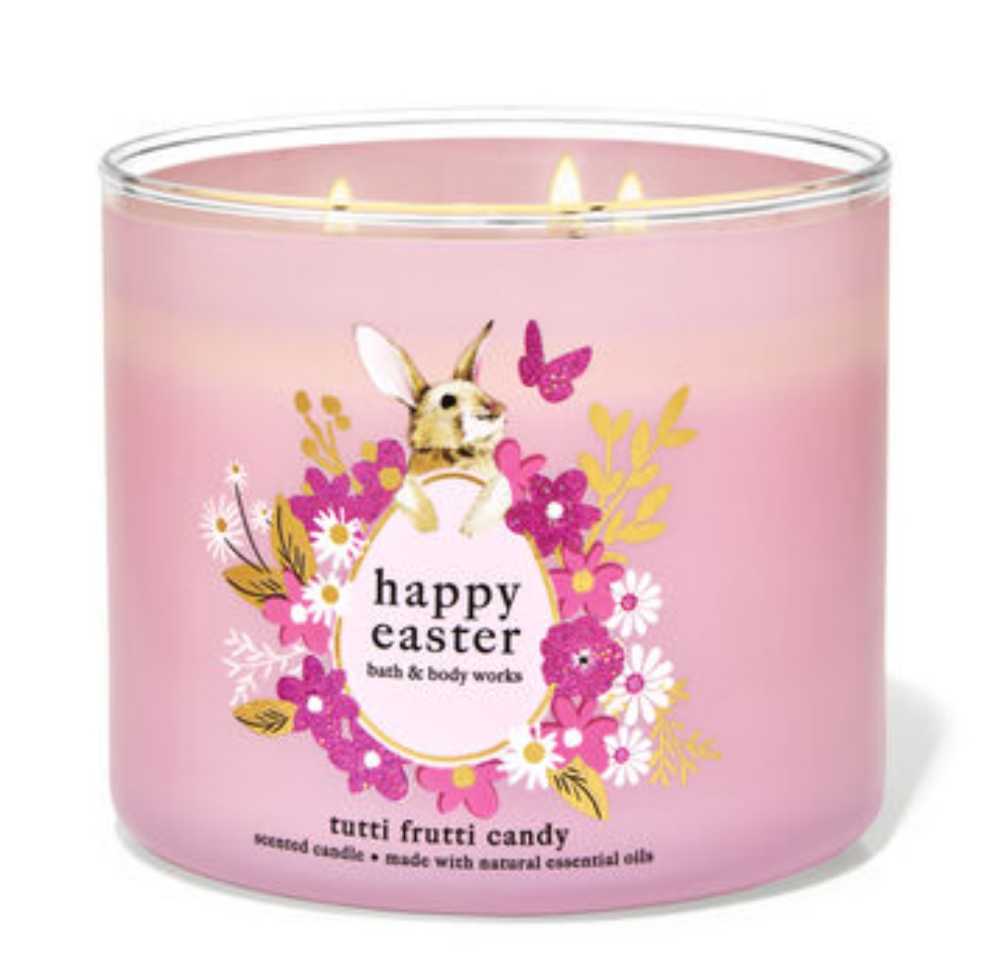 CANDLE: Easter Bath and Bodyworks Happy Easter TUTTI FRUITY Candy  2023 - Bath & Bodyworks Candle (Easter Candles) action figure collectible [Barcode 667558125076] - Main Image 3