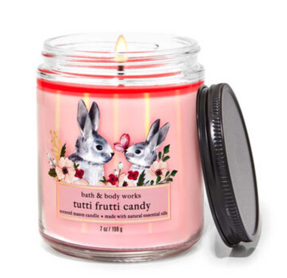 CANDLE: Easter Bath and Bodyworks Tutti Fruity Candy Single Wick  2023 - Bath & Bodyworks Candle (Easter Candles) action figure collectible [Barcode 667558204238] - Main Image 3
