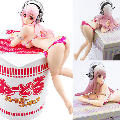 Super Sonico: Noodle Stopper Figure - FuRyu (Pink Bikini Version) action figure collectible - Main Image 3