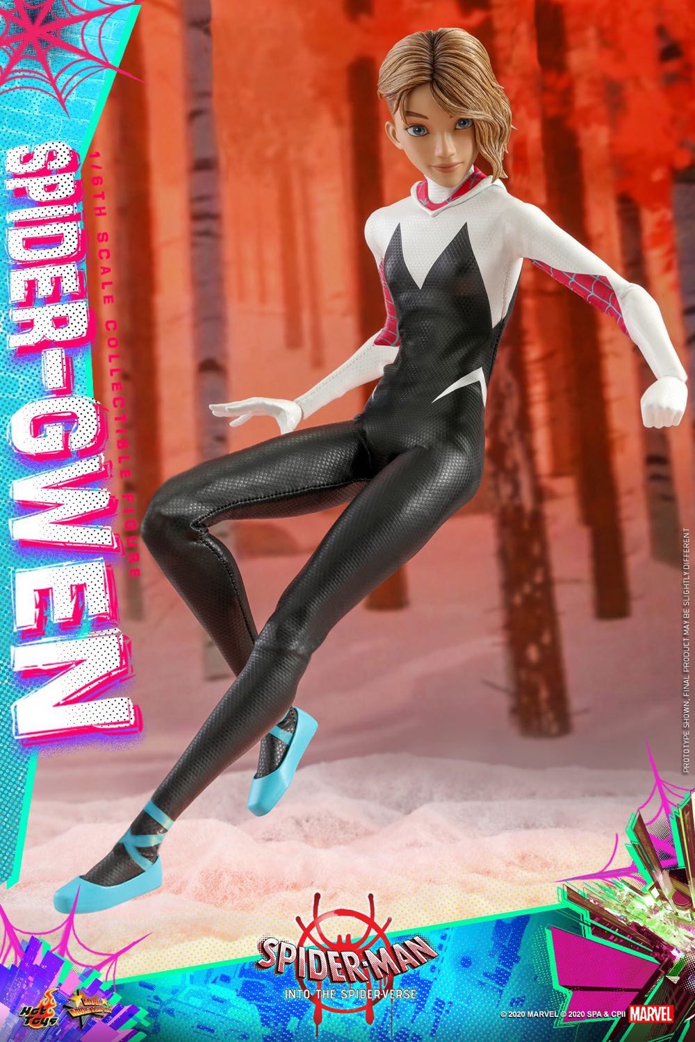 Spider-Gwen Sixth Scale Figure - Hot Toys (Movie Masterpiece Series: Spider-Man Into The Spider-Verse) action figure collectible - Main Image 3