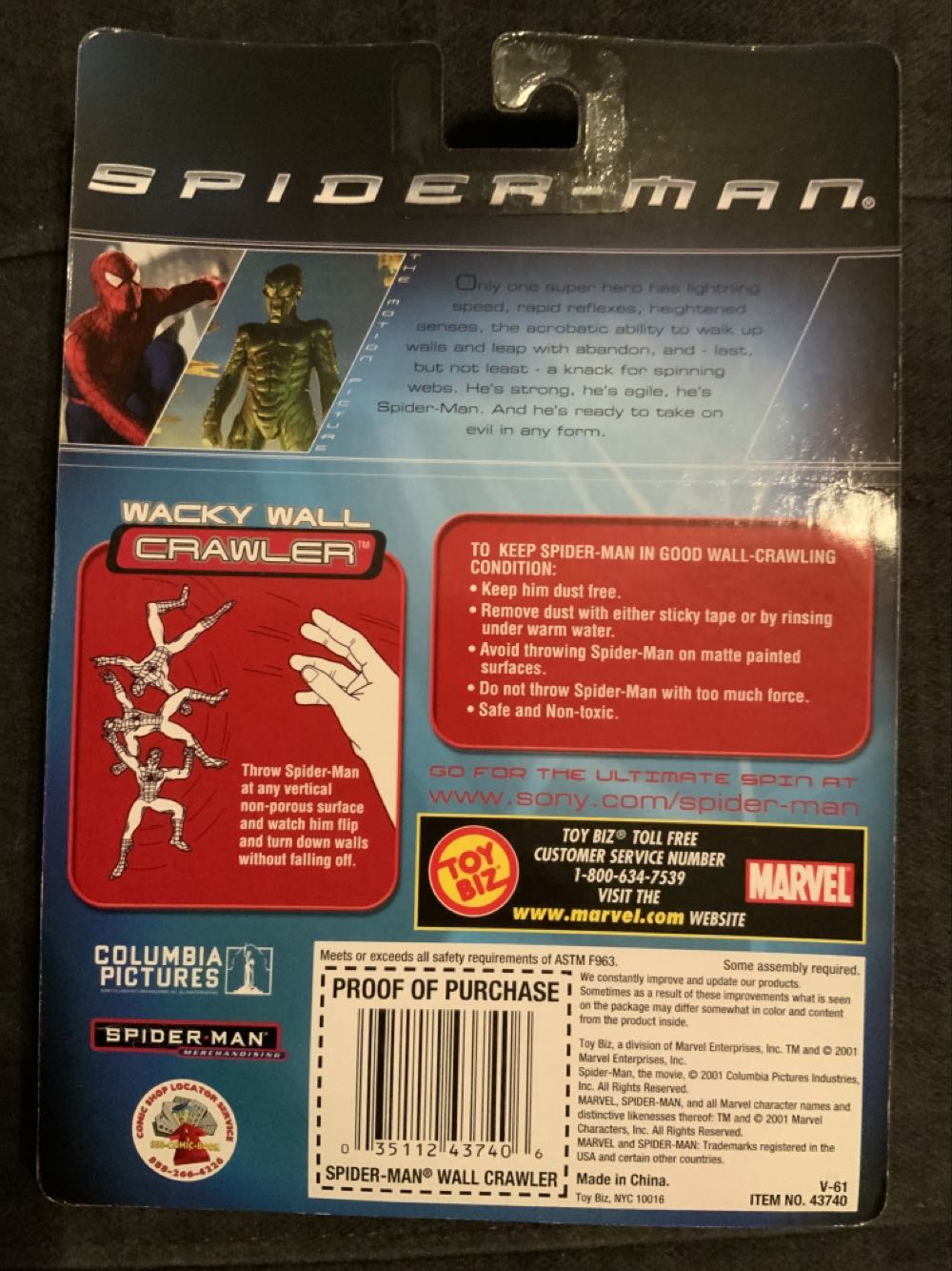 Spider-Man Wacky Wall Crawler  action figure collectible [Barcode 035112437406] - Main Image 2