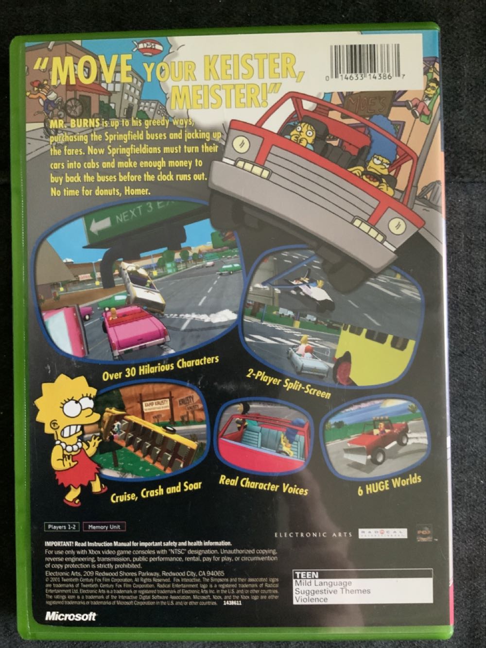 Simpsons Road Rage Platinum Hits Xbox  action figure collectible [Barcode 014633143867] - Main Image 2