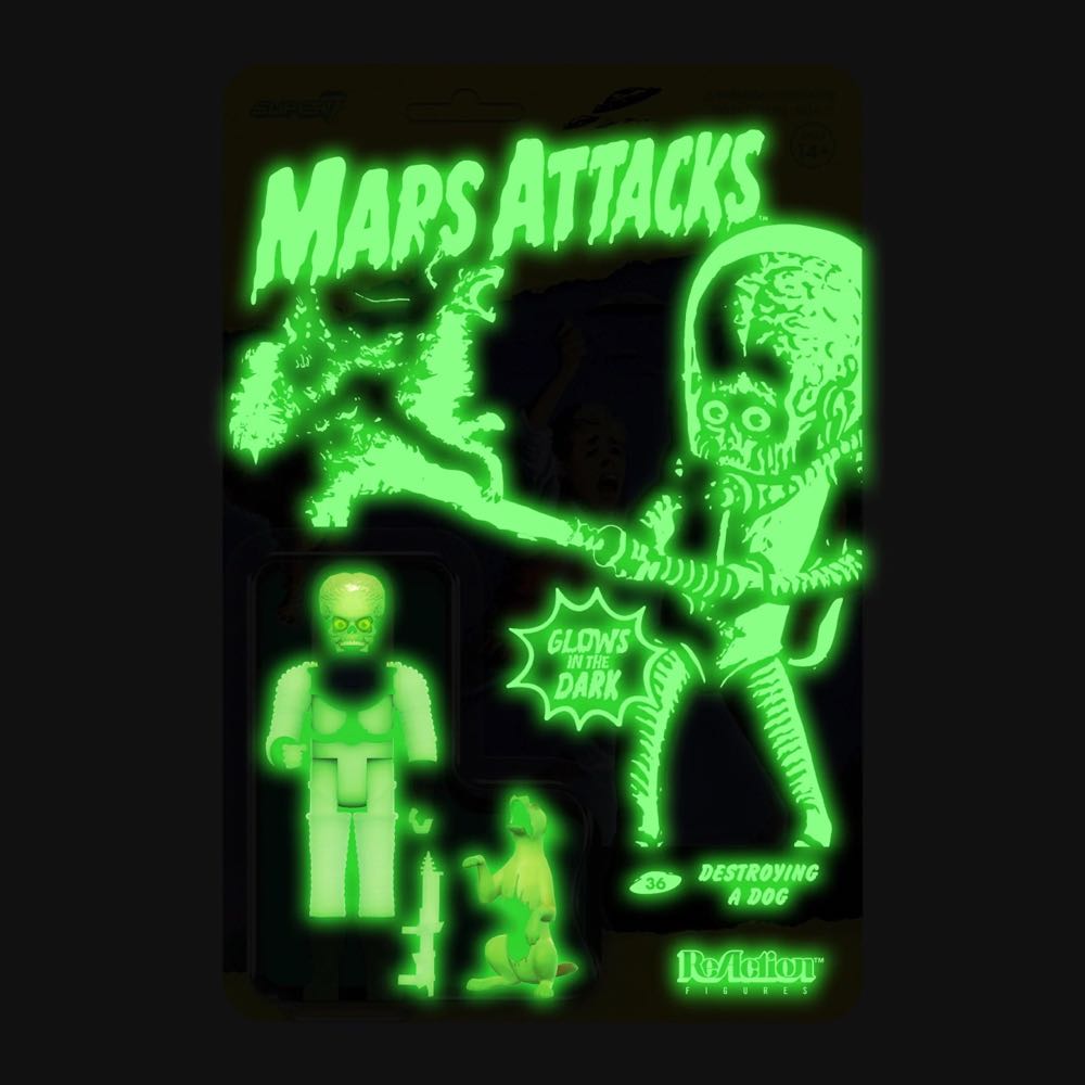 Reaction Super7: Mars Attacks Glow Destroying A Dog  action figure collectible - Main Image 2