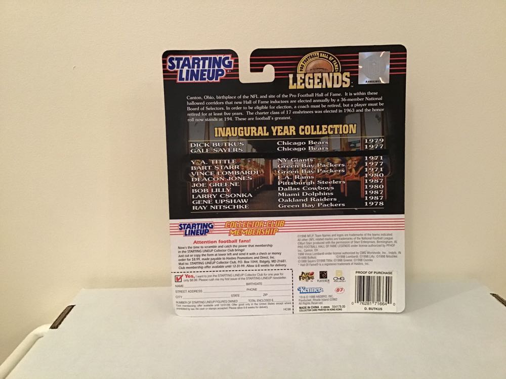 Dick Butkus - Kenner (Hall Of Fame) action figure collectible - Main Image 2