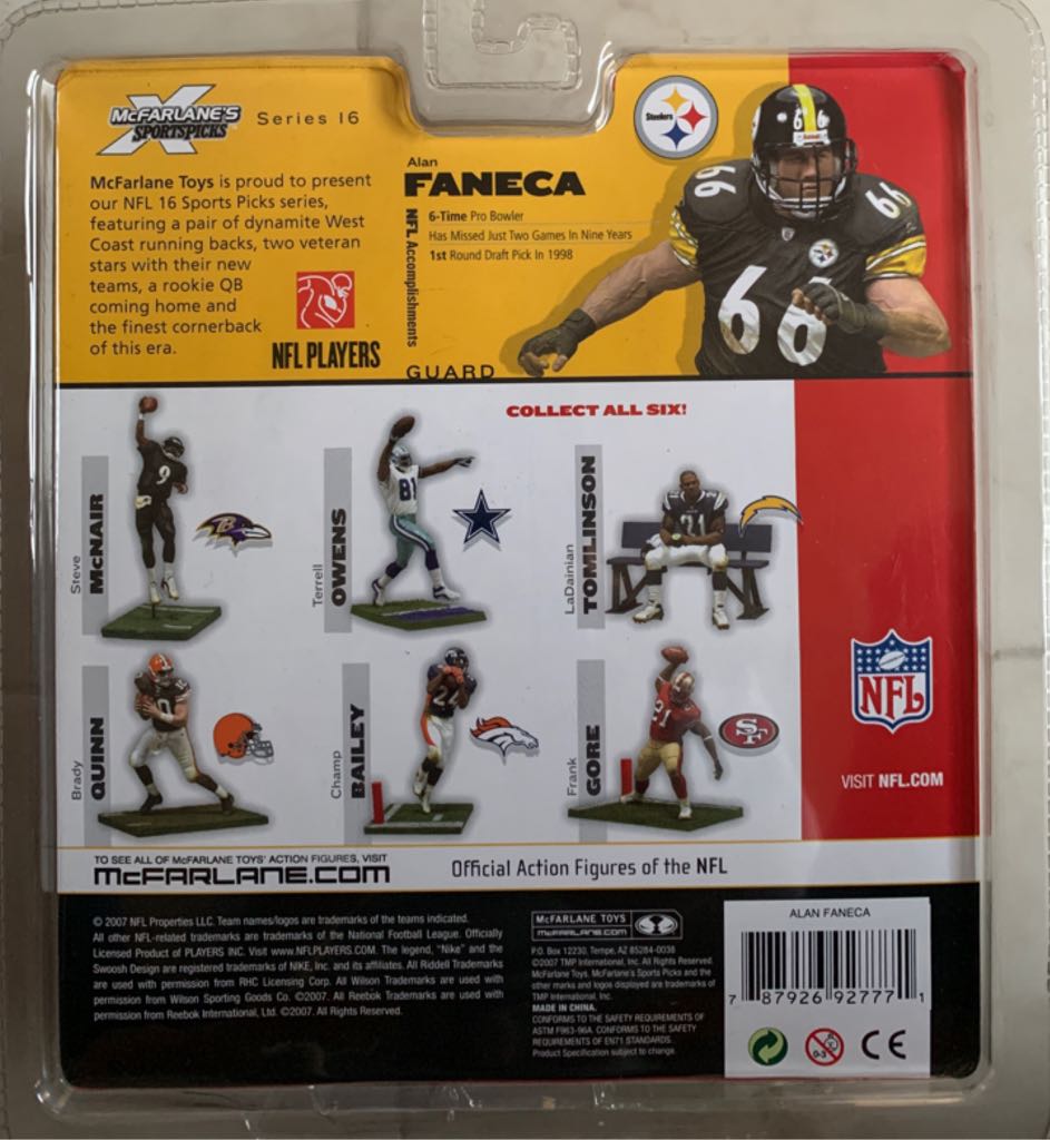 NFL Series 16: Alan Faneca - McFarlane Toys (Nfl Series 16) action figure collectible [Barcode 787926927771] - Main Image 2