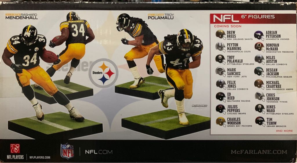 NFL Series 2-Pack Steelers: Troy Polamalu / Rashard Mendenhall - McFarlane Toys (NFL Series 2-Pack) action figure collectible [Barcode 787926745924] - Main Image 2