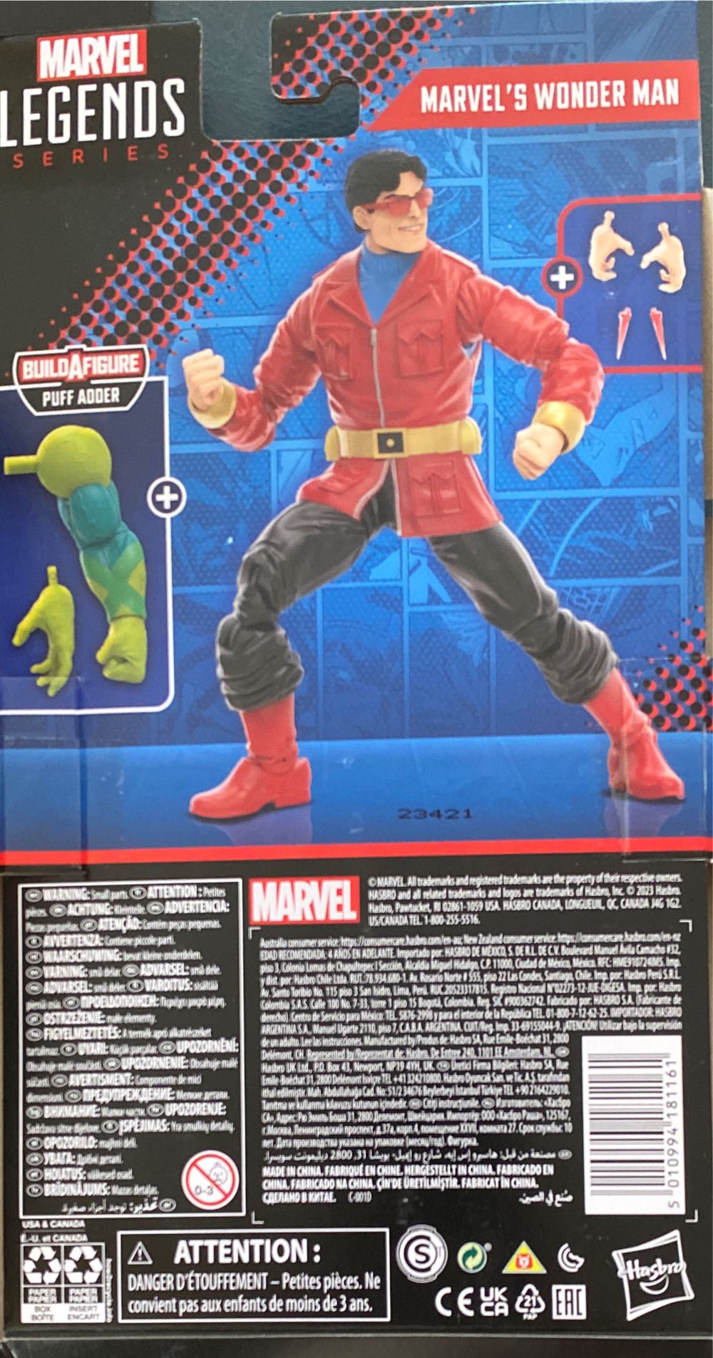 Marvel Legends Series: Marvel’s Wonder Man - Hasbro (Marvel Legends) (Marvel Legends Series Puff Adder Baf Wave) action figure collectible [Barcode 5010994181161] - Main Image 3