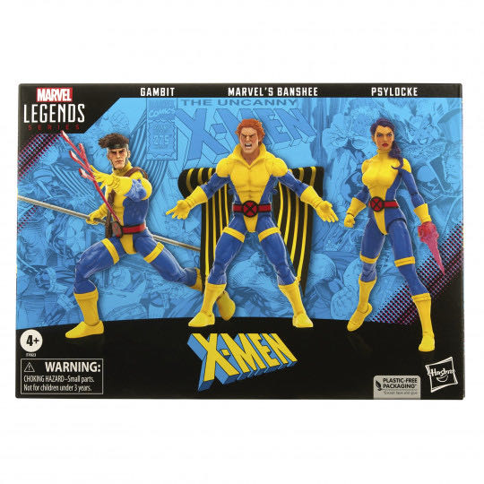 60th Anniversary X-Men : Banshee, Gambit, & Psylocke - Hasbro (Marvel Legends) action figure collectible [Barcode 5010994189198] - Main Image 2