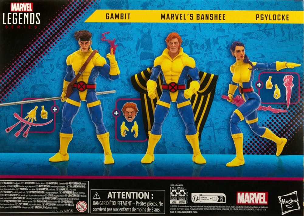 60th Anniversary X-Men : Banshee, Gambit, & Psylocke - Hasbro (Marvel Legends) action figure collectible [Barcode 5010994189198] - Main Image 9