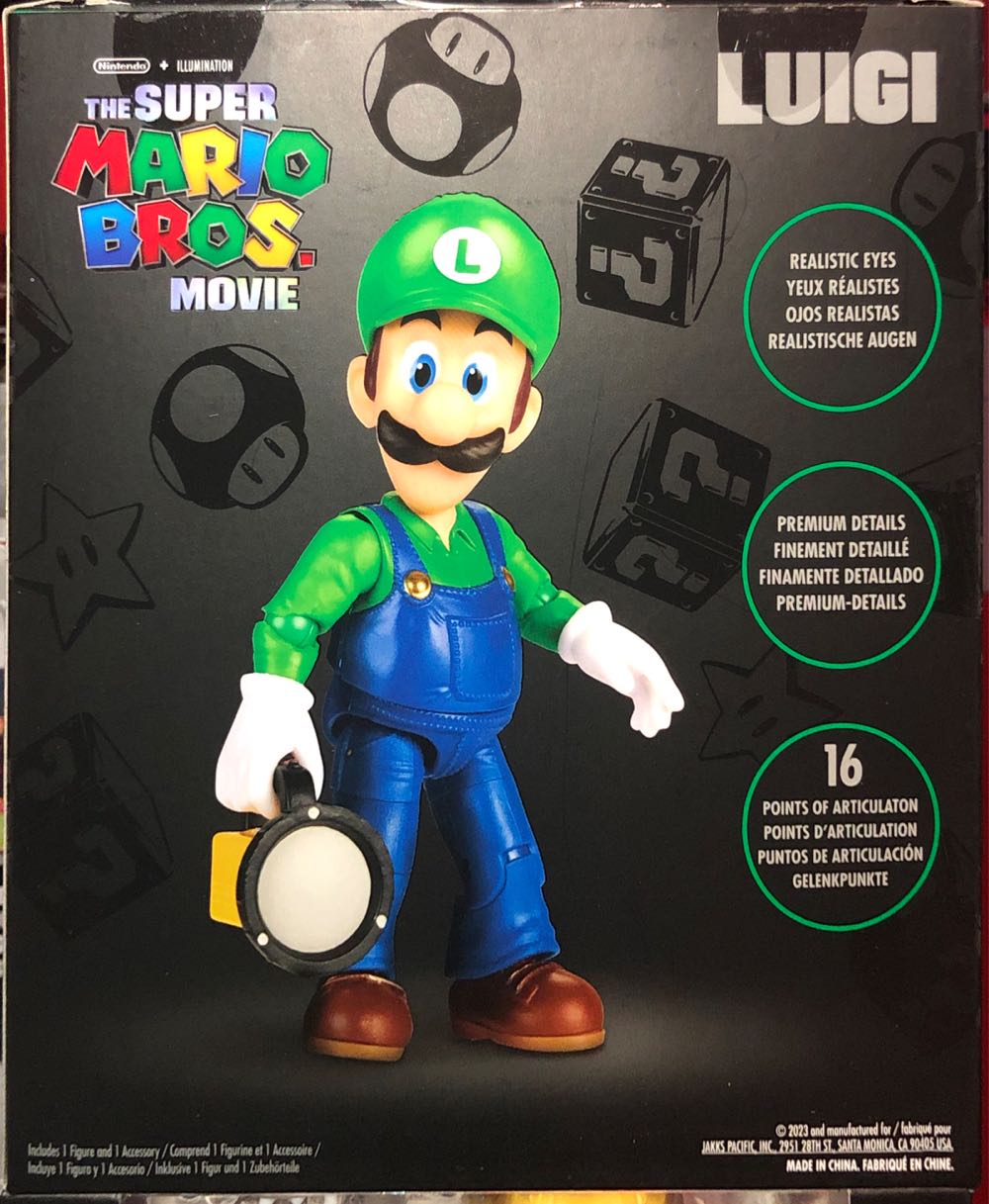 Jakks Pacific: The Super Mario Bros. Movie: 5” Luigi Figure - JAKKS Pacific, Inc. (The Super Mario Bros. Movie) action figure collectible [Barcode 192995417175] - Main Image 2