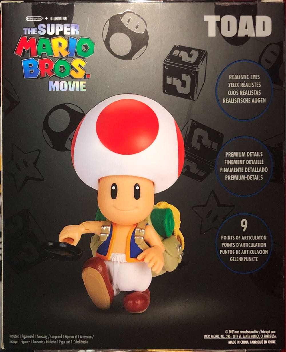 Jakks Pacific: The Super Mario Bros. Movie: 5” Toad Figure - JAKKS Pacific, Inc. (The Super Mario Bros. Movie) action figure collectible [Barcode 192995417199] - Main Image 2