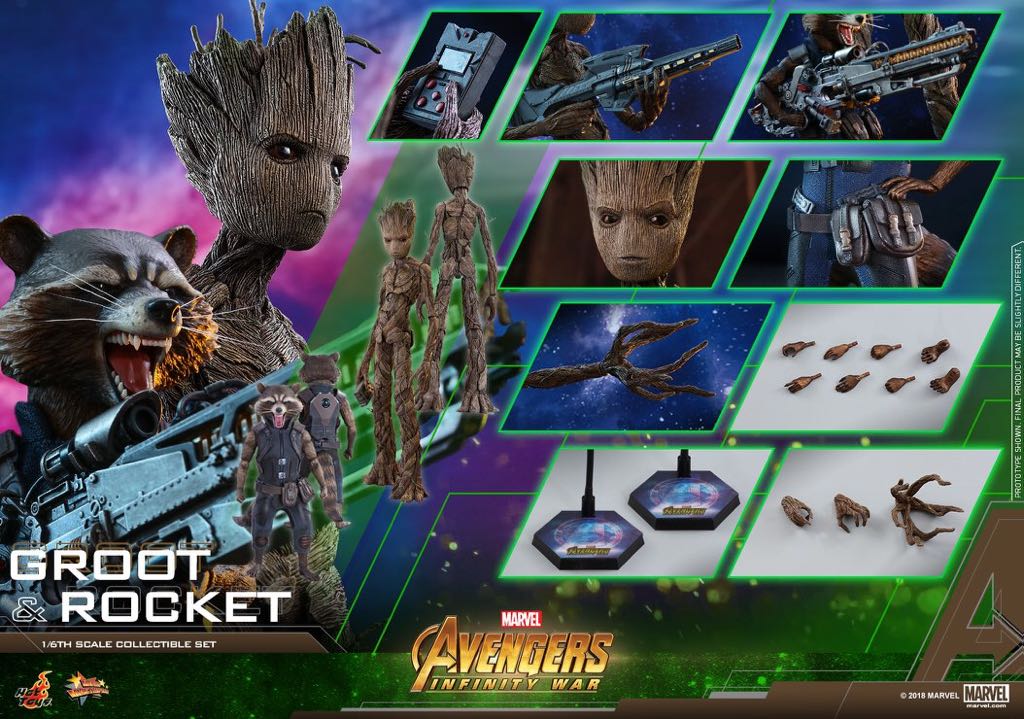 H.T. (Avengers 3: Infinity War) Groot & Rocket  action figure collectible - Main Image 2