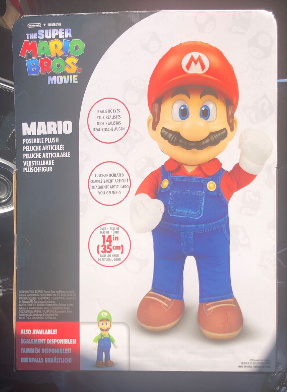 Jakks Pacific: The Super Mario Bros. Movie: Mario Plush - Jakks Pacific (The Super Mario Bros. Movie) action figure collectible [Barcode 192995417267] - Main Image 2