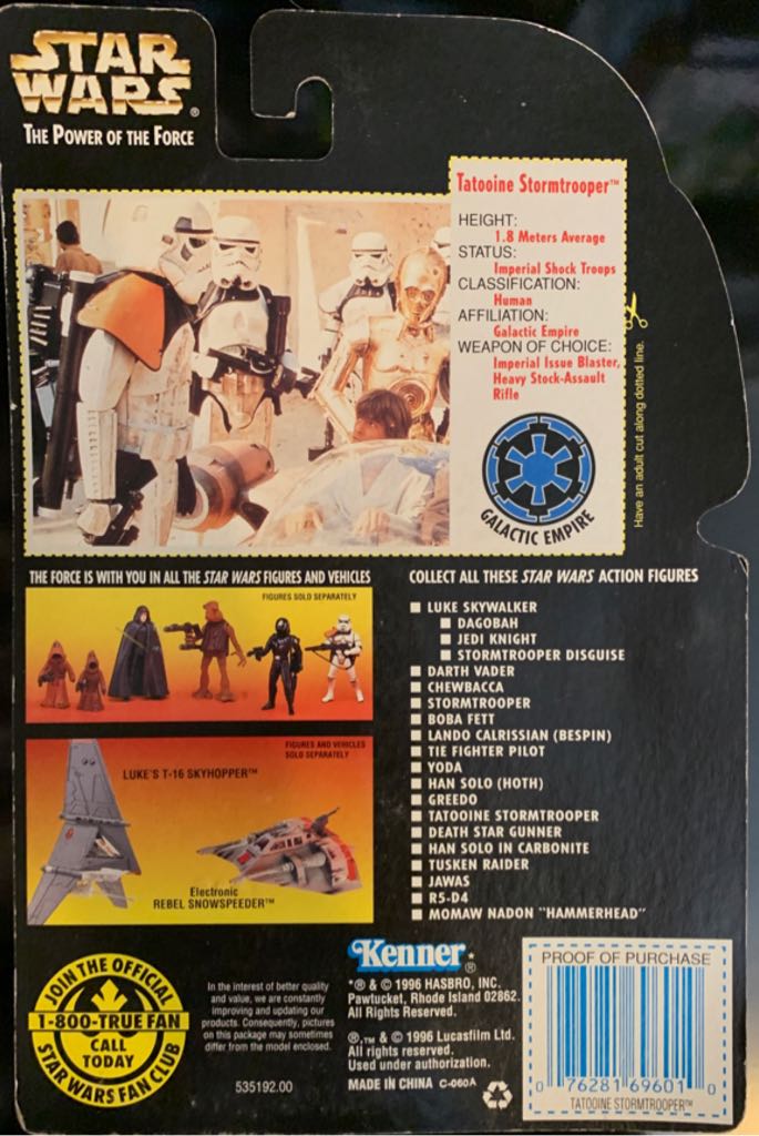 Stormtrooper Tatooine (Orange Shoulder) - Hasbro/Kenner (Star Wars Power Of The Force) action figure collectible - Main Image 2