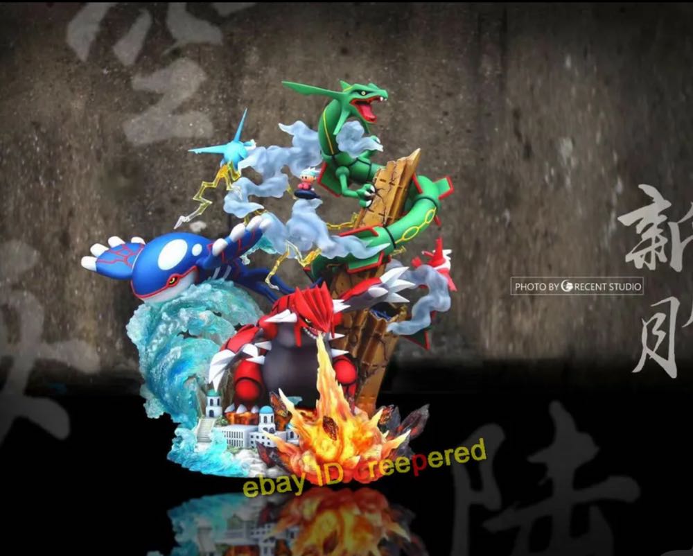 Crescent-Studio Rayquaza Kyogre Groudo 1/6 Resin Model Painted Statue 15” Model   action figure collectible - Main Image 2