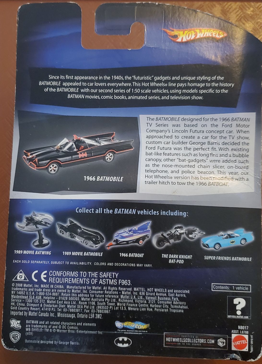 Batmobile 1966 TV series - Hotwheels by Mattel (1966 Batmobile) action figure collectible - Main Image 2