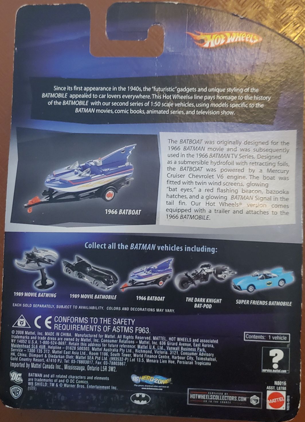 Batboat 1966 Hotwheels - Hotwheels by Mattel (Batboat with Trailer) action figure collectible - Main Image 2