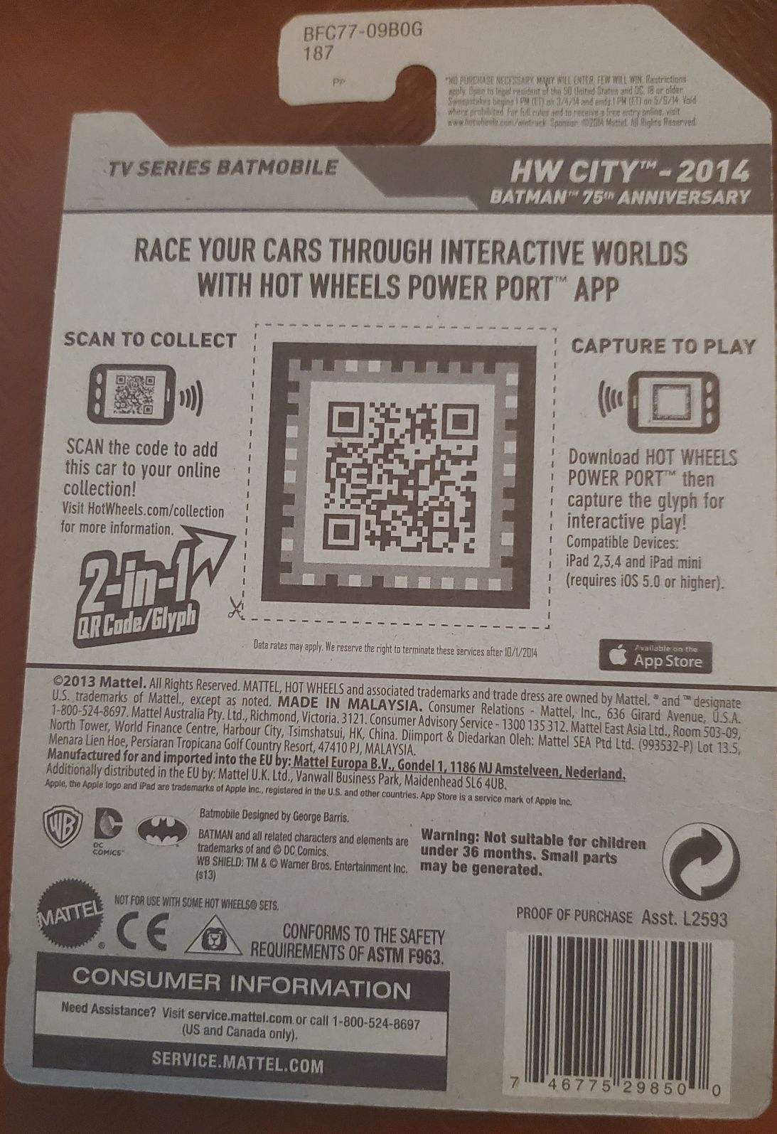 Batmobile 1966 - Hotwheels by Mattel action figure collectible - Main Image 2