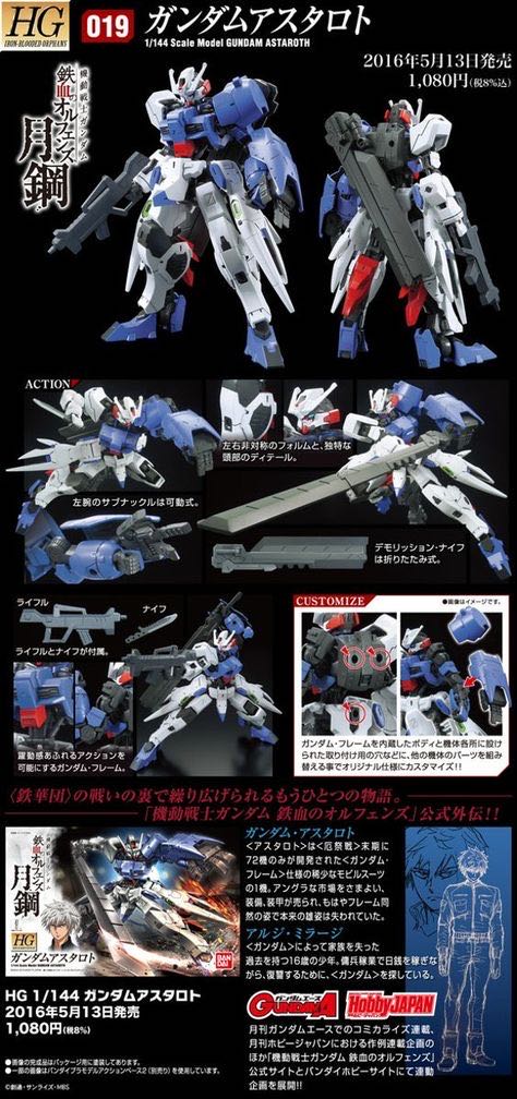 Astaroth ”Gundam Iron Blooded Orphans” - Bandai (Gundam 1/144) action figure collectible - Main Image 3