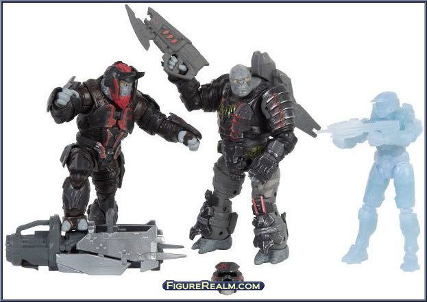 Tovaras (with Scrap Cannon) + Master Chief (with Assault Rifle) + Hyperius (with Ravager) - Jazwares (World Of Halo) action figure collectible - Main Image 2