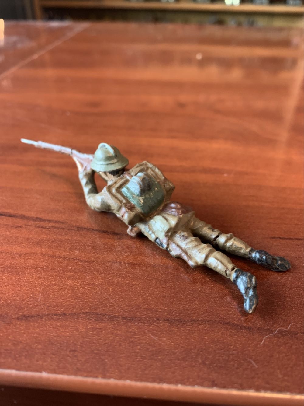 Loneol French Brown Uniform Laying Firing Rifle - Lineol (French) action figure collectible - Main Image 2