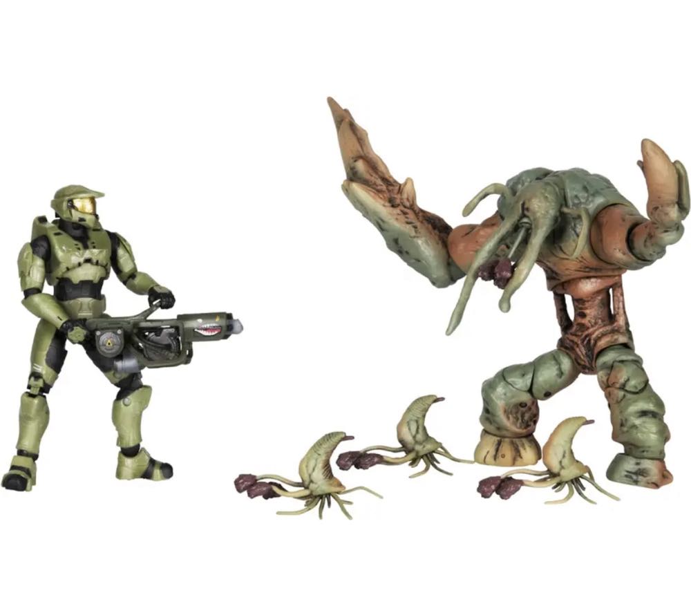 Flood Tank Form (with Flood Infected) + Master Chief (with Flamethrower) - Jazwares (World Of Halo) action figure collectible - Main Image 2