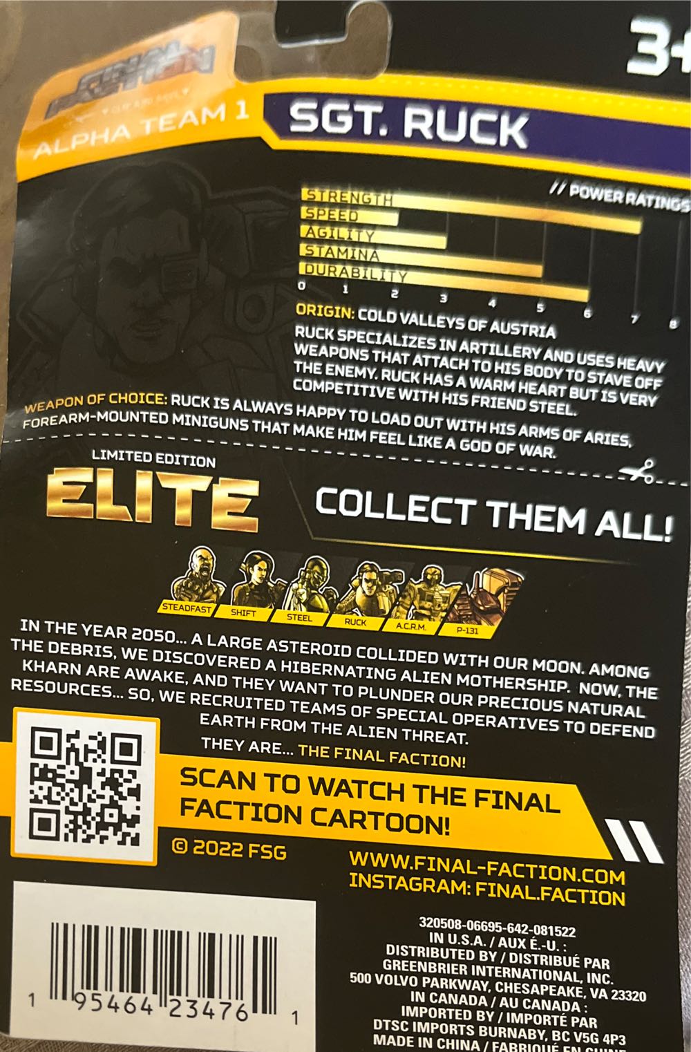 Elite Sgt. Ruck - Greenbrier International, Inc. (Final Faction) action figure collectible [Barcode 195464234761] - Main Image 2