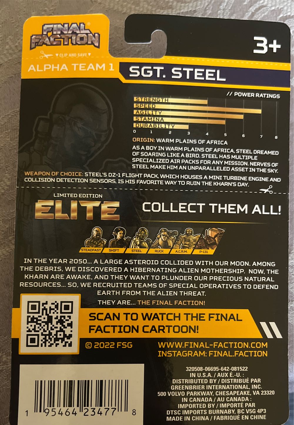 Elite Sergeant Steel - Greenbriar International, Inc. (Dollar Tree) (Final Faction) action figure collectible [Barcode 195464234778] - Main Image 2