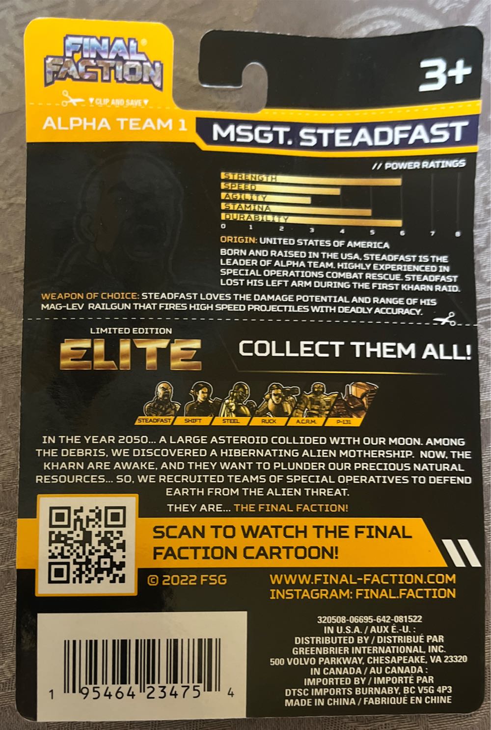 Elite Msgt. Steadfast - Greenbrier International, Inc. (Final Faction) action figure collectible [Barcode 195464234754] - Main Image 2