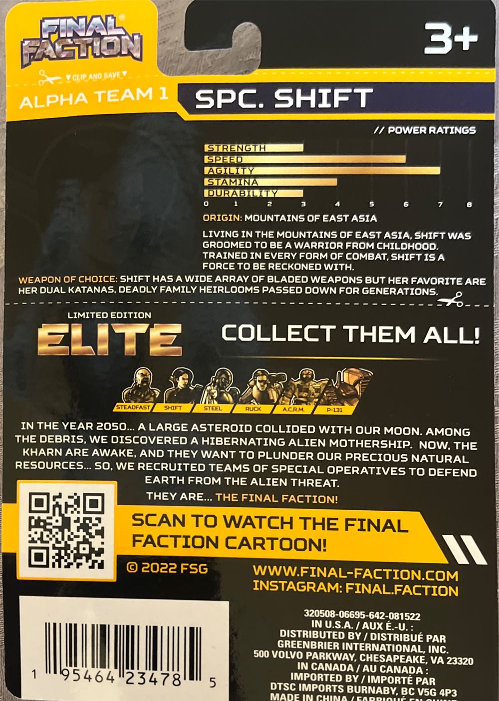 Elite Specialist Shift - Greenbrier International, Inc. (Final Faction) action figure collectible [Barcode 195464234785] - Main Image 2