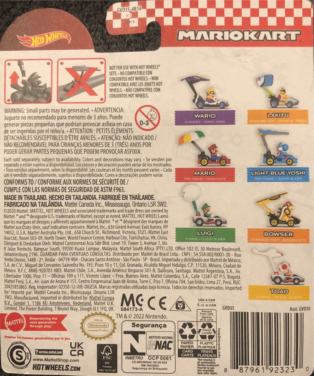 Luigi P-Wing - Mattel (Hot Wheels Mario Kart Glider) action figure collectible [Barcode 887961923230] - Main Image 2