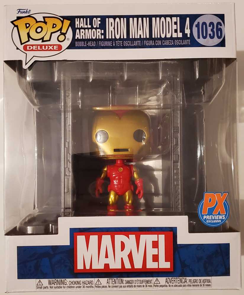 Iron Man #1036 Iron Man Model 4 (Metallic) (Size) - Marvel: Hall of Armor Deluxe - Funko (Funko Pop! Deluxe) action figure collectible [Barcode 889698627818] - Main Image 2