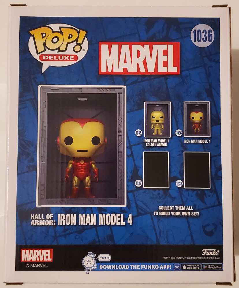 Iron Man #1036 Iron Man Model 4 (Metallic) (Size) - Marvel: Hall of Armor Deluxe - Funko (Funko Pop! Deluxe) action figure collectible [Barcode 889698627818] - Main Image 4