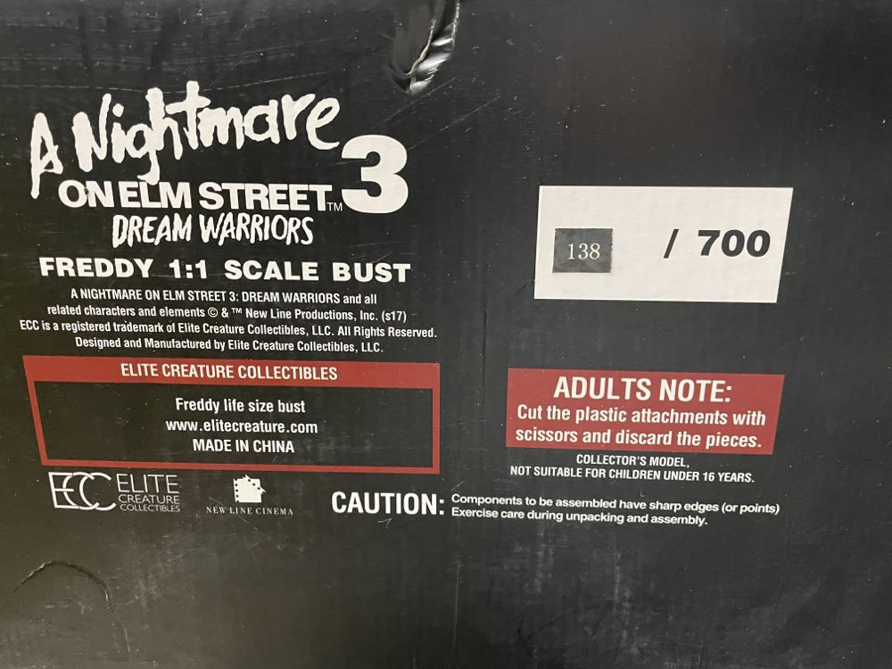Bust: 1:1 ECC: A Nightmare On Elm Street 3 Dream Warriors Freddy - Elite Creature Collectables (A Nightmare On Elm Street 3: Dream Warriors) action figure collectible - Main Image 4