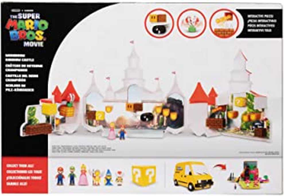 Jakks Pacific: The Super Mario Bros. Movie: Mushroom Kingdom Castle Playset With Mini 1.25” Mario And Princess Peach Figures - JAKKS Pacific, Inc. (The Super Mario Bros. Movie) action figure collectible [Barcode 192995417151] - Main Image 2