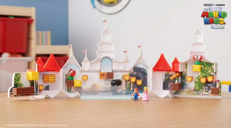 Jakks Pacific: The Super Mario Bros. Movie: Mushroom Kingdom Castle Playset With Mini 1.25” Mario And Princess Peach Figures - JAKKS Pacific, Inc. (The Super Mario Bros. Movie) action figure collectible [Barcode 192995417151] - Main Image 4