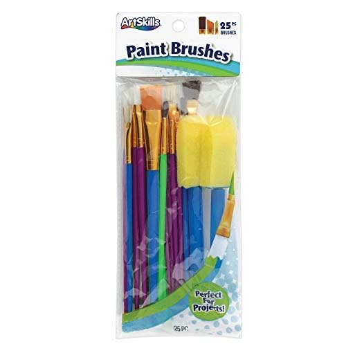 Artskills Paint Brush Set Assorted Brushes 25 Pieces Pa-  action figure collectible [Barcode 672125019863] - Main Image 1