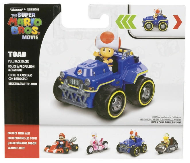 Jakks Pacific: The Super Mario Movie: Toad Pullback Racer - Jakks Pacific (The Super Mario Bros. Movie) action figure collectible [Barcode 192995417700] - Main Image 2