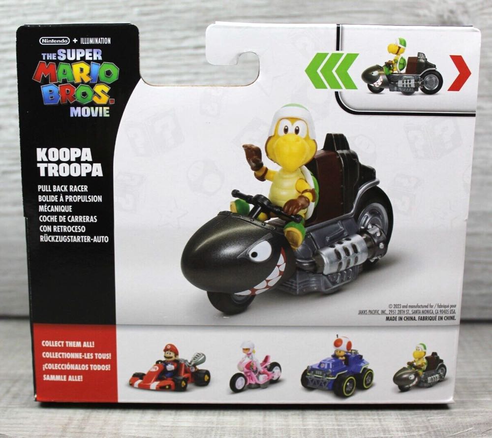 Jakks Pacific: The Super Mario Movie: Koopa Troopa Pullback Racer - Jakks Pacific (The Super Mario Bros. Movie) action figure collectible [Barcode 192995417717] - Main Image 2