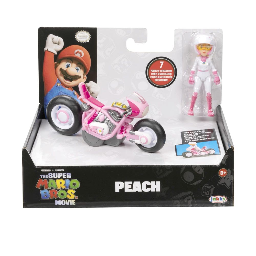 Jakks Pacific: The Super Mario Movie: Peach Pullback Racer - Jakks Pacific (The Super Mario Bros. Movie) action figure collectible [Barcode 192995417694] - Main Image 2