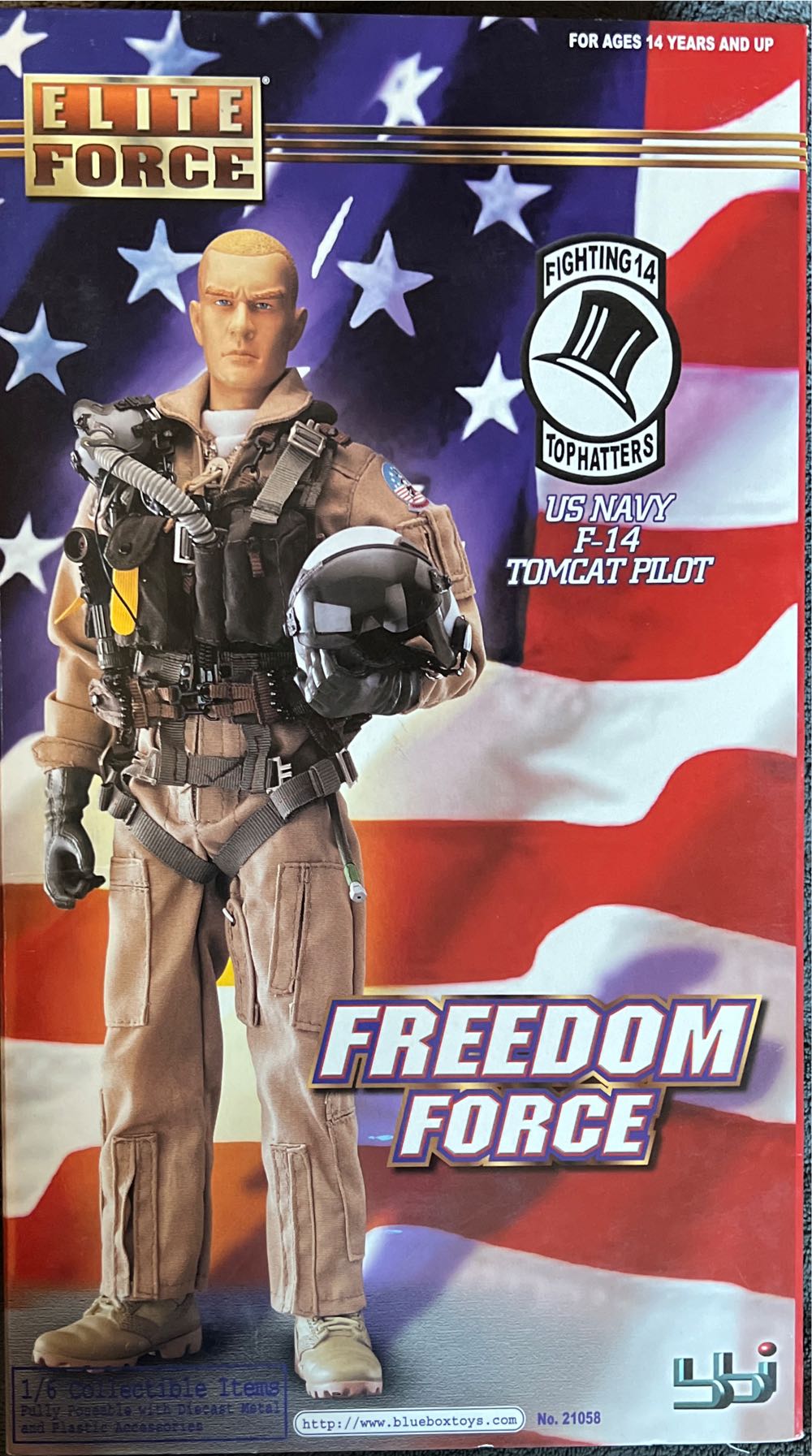 Elite Force Tomcat Pilot Us Navy F 14 Freedom Force #21058 Blue Box Toys Action Figure - Blue Box Toys (Elite Force) action figure collectible [Barcode 021105210583] - Main Image 2