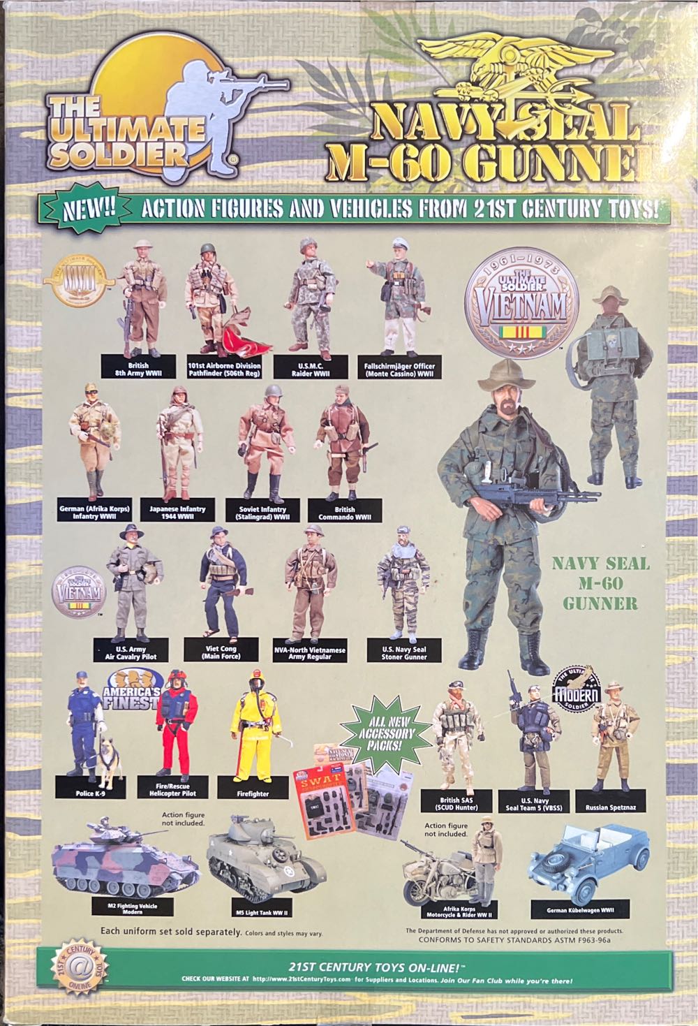 The Ultimate Soldier 12” Navy Seal M 60 Gunner Action ... - 21st Century Toys (The Ultimate Soldier X-D Xtreme Detail) action figure collectible [Barcode 638748336206] - Main Image 2