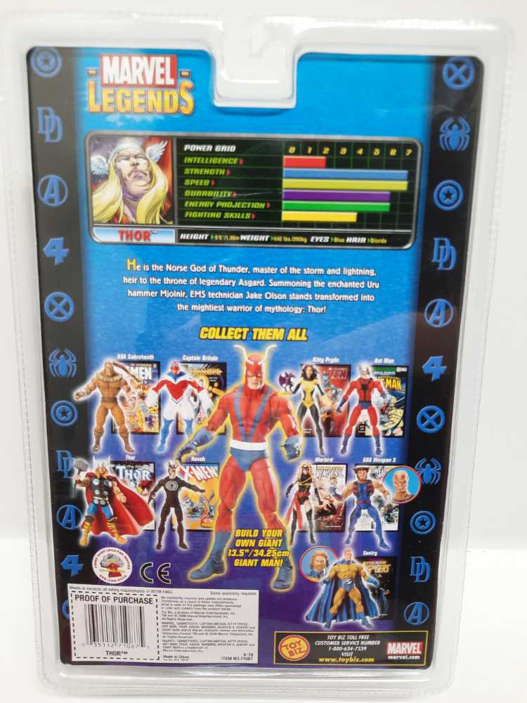 Thor - Toy Biz (Marvel: Legends: 6”) action figure collectible [Barcode 035112710875] - Main Image 2