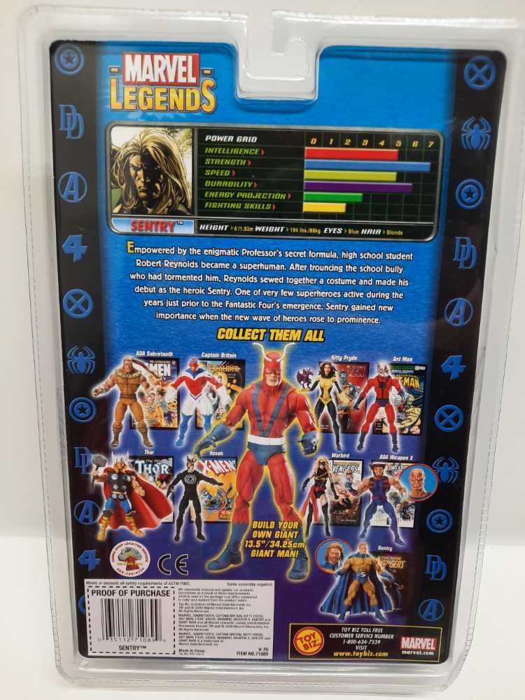 Sentry (Beardless) - Toy Biz (Marvel: Legends: 6”) action figure collectible [Barcode 035112710899] - Main Image 2