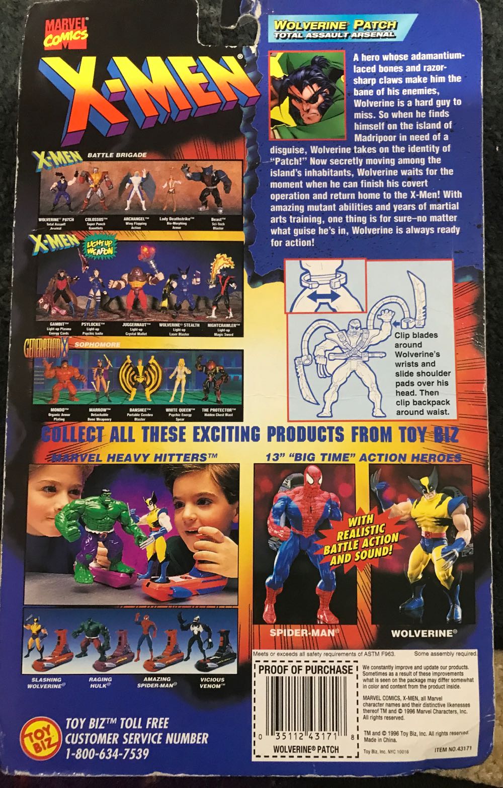 Error! X-men  Battle Brigade Lady Death strike In Wolverine Patch Total Assault Card - Toy Biz Inc action figure collectible [Barcode 035112431718] - Main Image 2